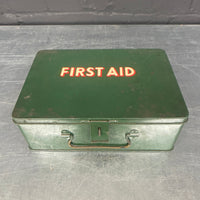 Industrial powerhouse props prop rental hire vintage movie film set dec first aid tin box green