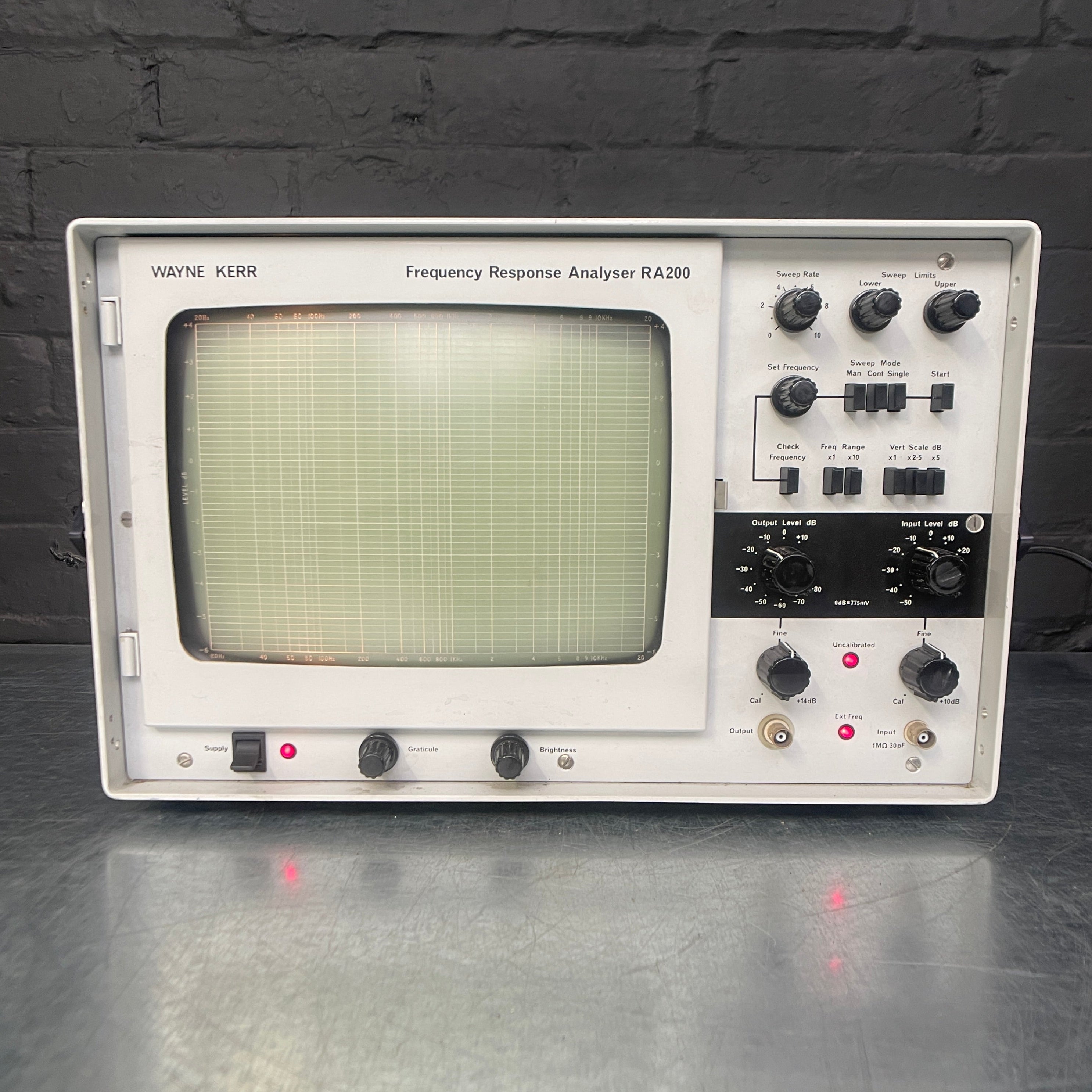 Industrial powerhouse props prop rental hire vintage movie film set dec frequency response analyser screen monitor Wayne Kerr