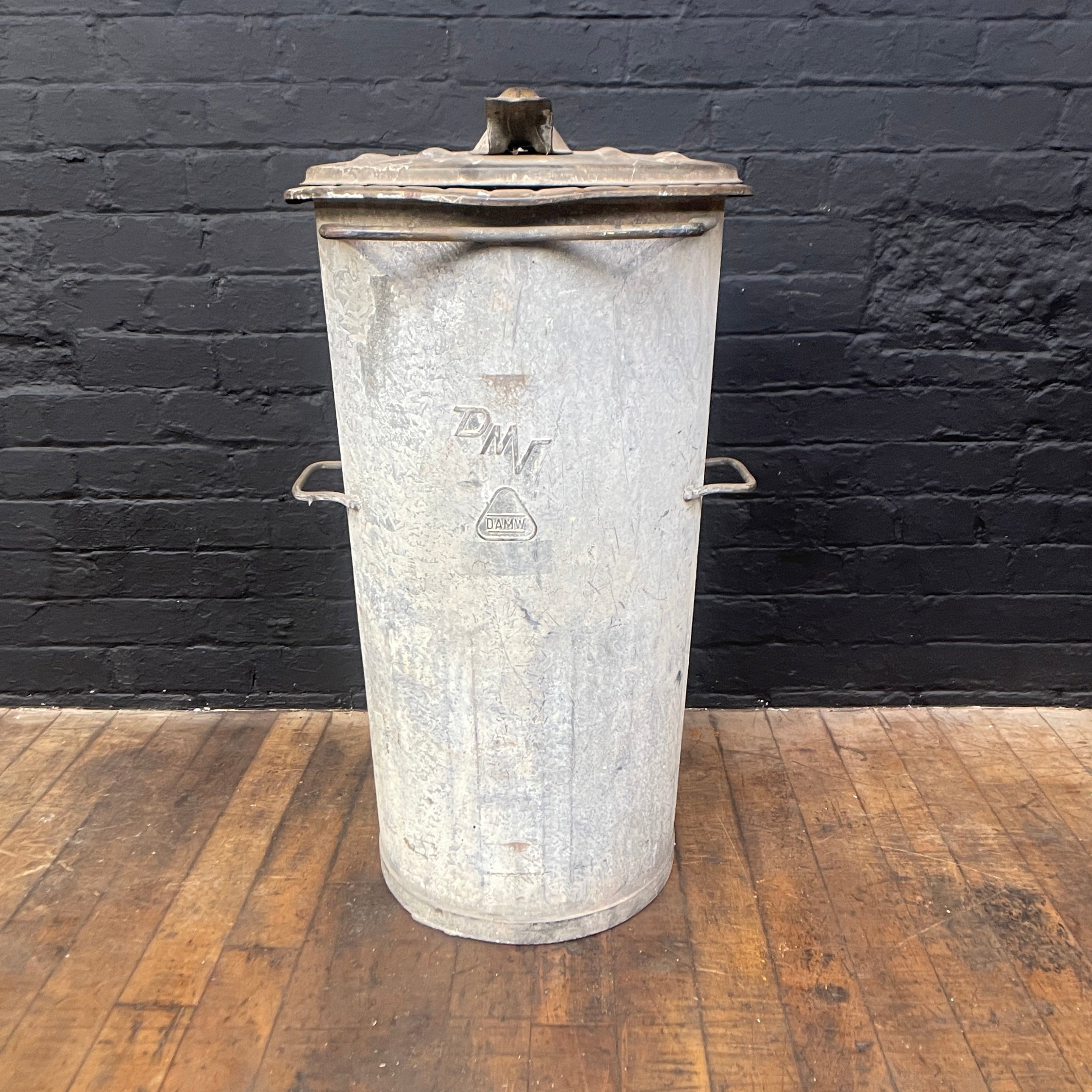 Industrial powerhouse props prop rental hire vintage movie film set dec galvanised bin drum ash lid