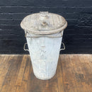 Industrial powerhouse props prop rental hire vintage movie film set dec galvanised bin drum ash lid 1