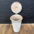 Industrial powerhouse props prop rental hire vintage movie film set dec galvanised bin drum ash lid 2