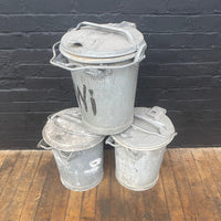Industrial powerhouse props prop rental hire vintage movie film set dec galvanised bin with lid 1