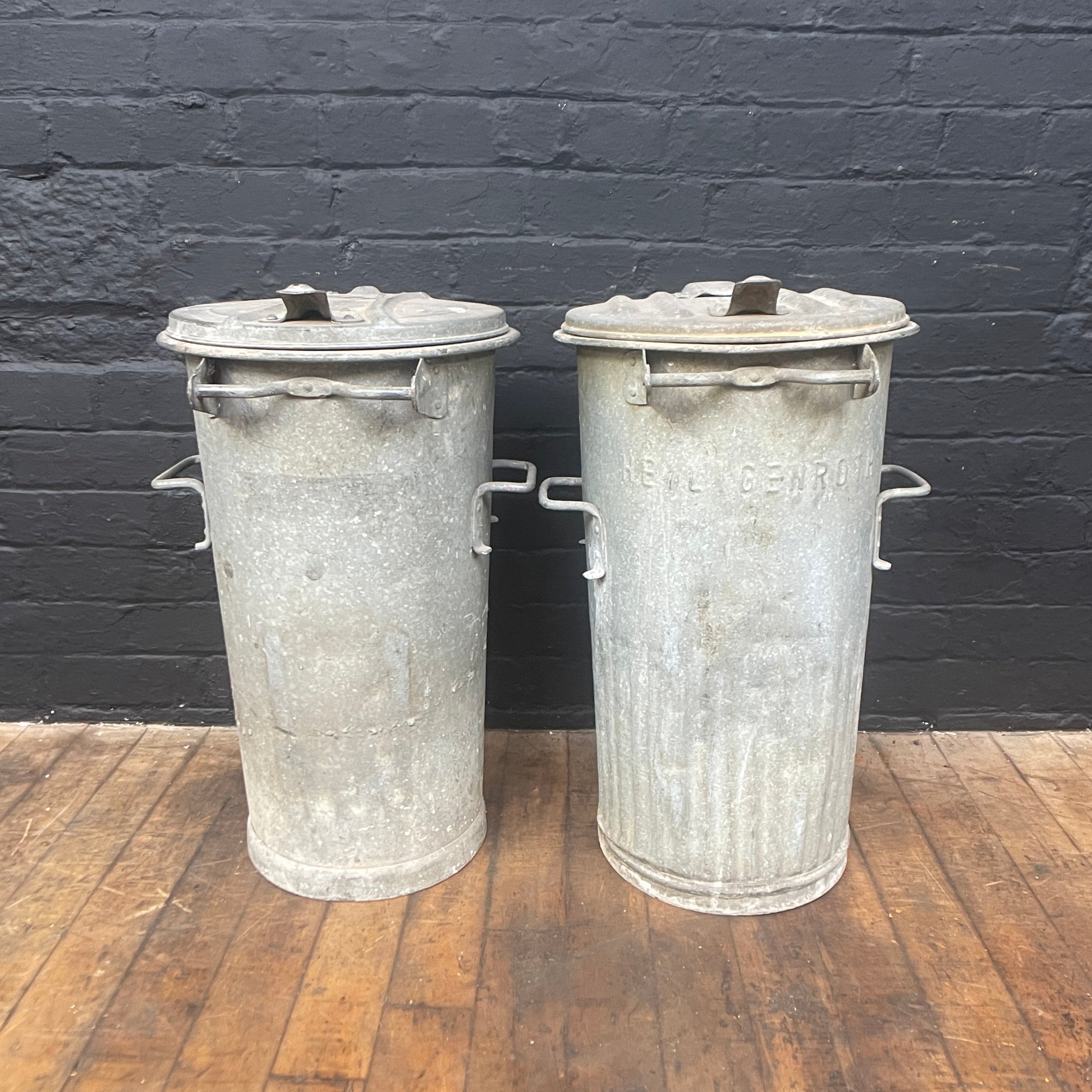 Industrial powerhouse props prop rental hire vintage movie film set dec galvanised bin with lid 3