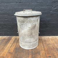 Industrial powerhouse props prop rental hire vintage movie film set dec galvanised bin with lid 6