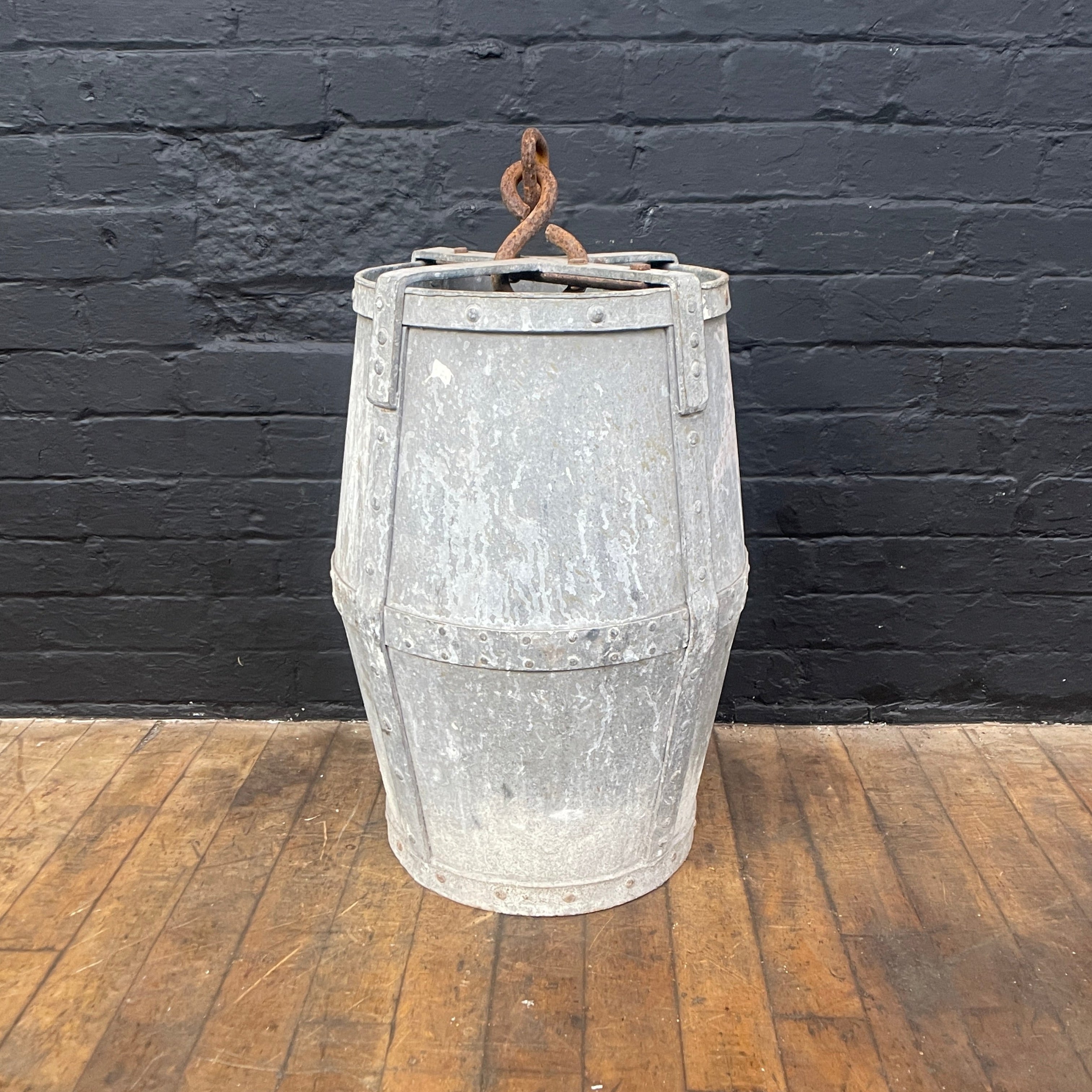 Industrial powerhouse props prop rental hire vintage movie film set dec galvanised rivets bin tub