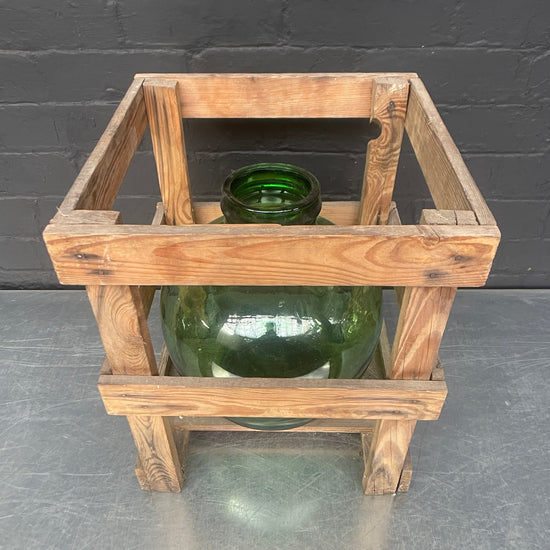 Green glass demijohn carboy Qty 2