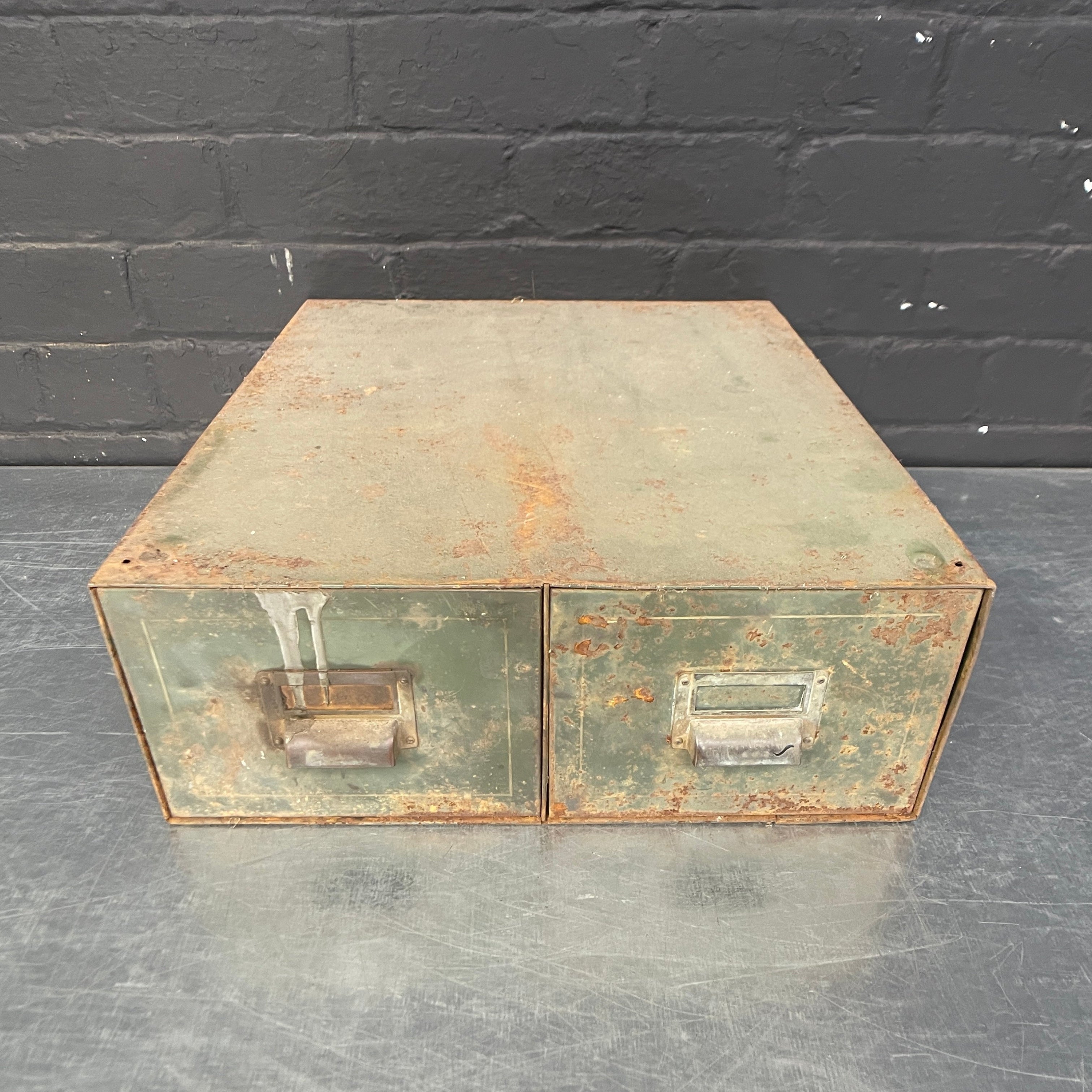 Industrial powerhouse props prop rental hire vintage movie film set dec green metal drawers