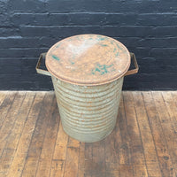 Industrial powerhouse props prop rental hire vintage movie film set dec grey ribbed bin lid