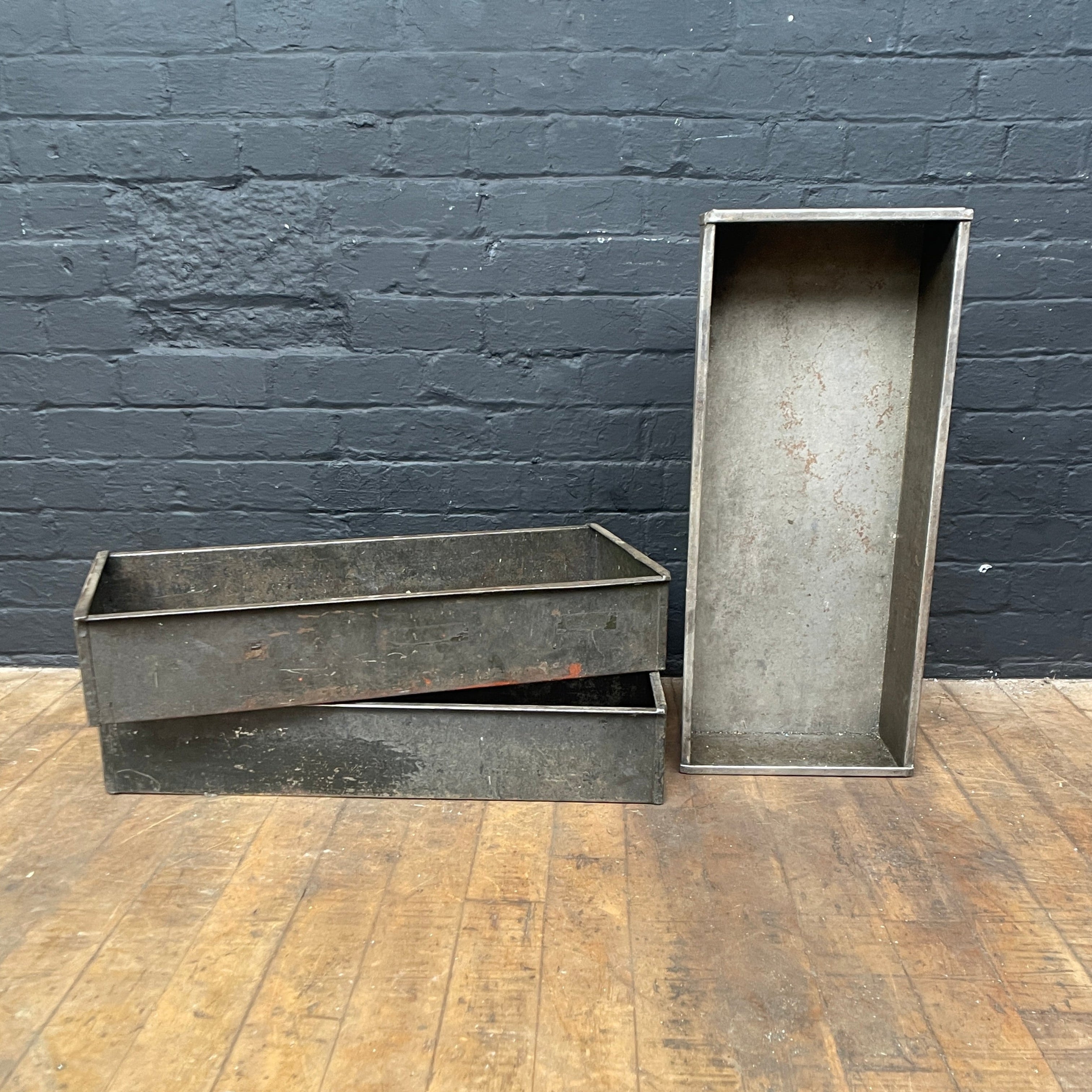 Industrial powerhouse props prop rental hire vintage movie film set dec industrial steel bin tins storage