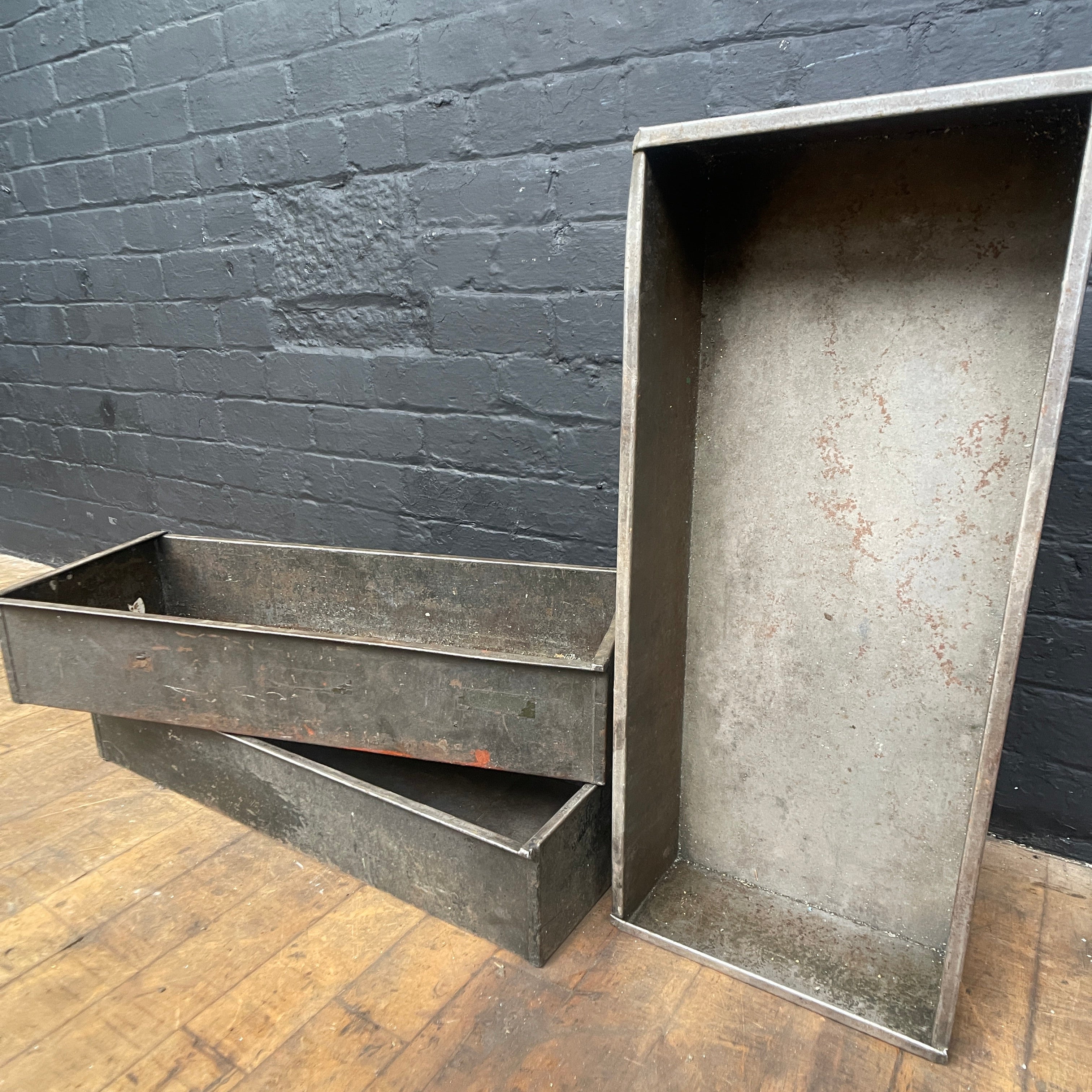 Industrial powerhouse props prop rental hire vintage movie film set dec industrial steel bin tins storage 2