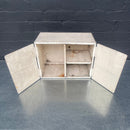 Industrial powerhouse props prop rental hire vintage movie film set dec medical cabinet cupboard first aid metal white