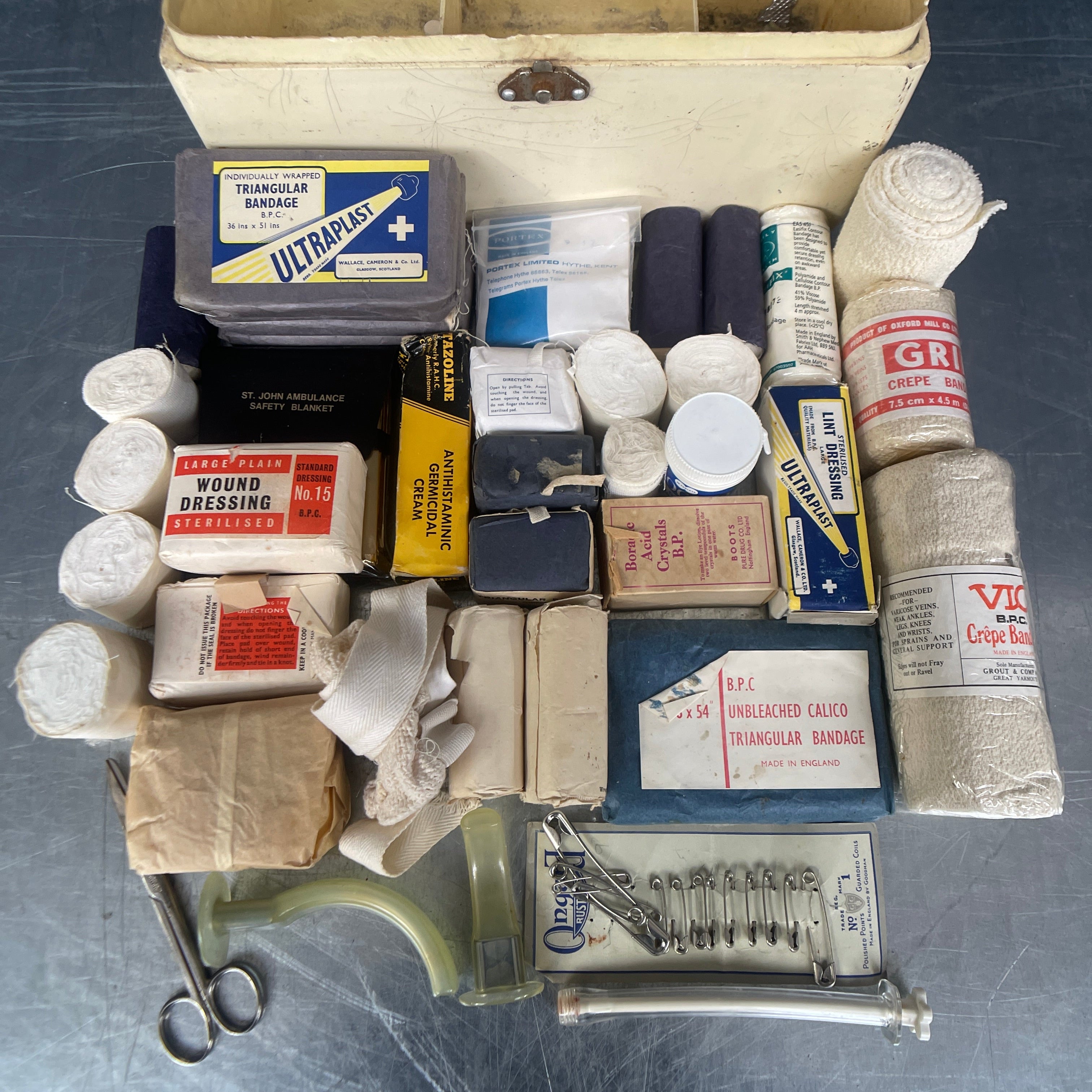 Industrial powerhouse props prop rental hire vintage movie film set dec medical kit box case 1