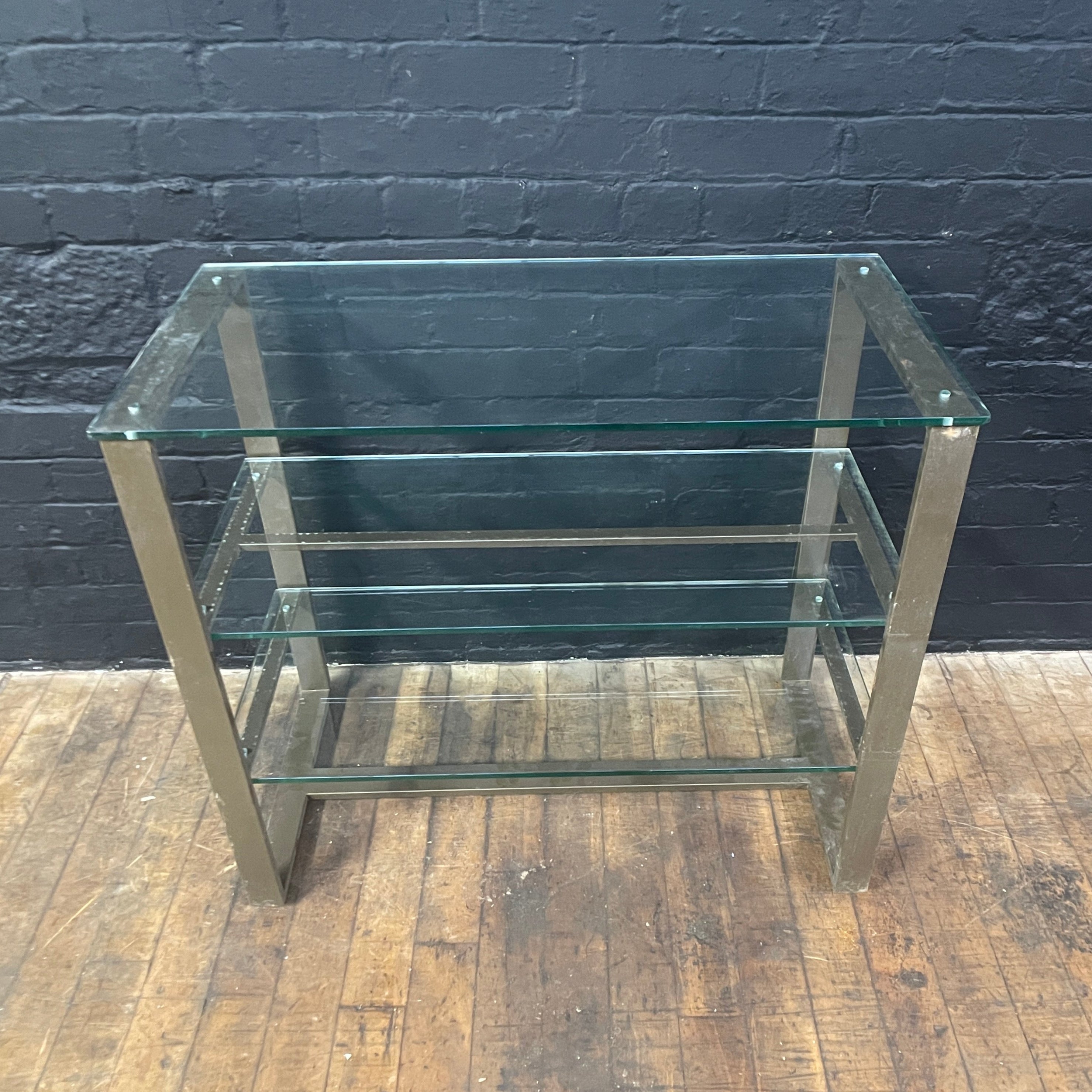 Industrial powerhouse props prop rental hire vintage movie film set dec metal glass shelves shelving