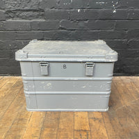 Industrial powerhouse props prop rental hire vintage movie film set dec military box crate grey