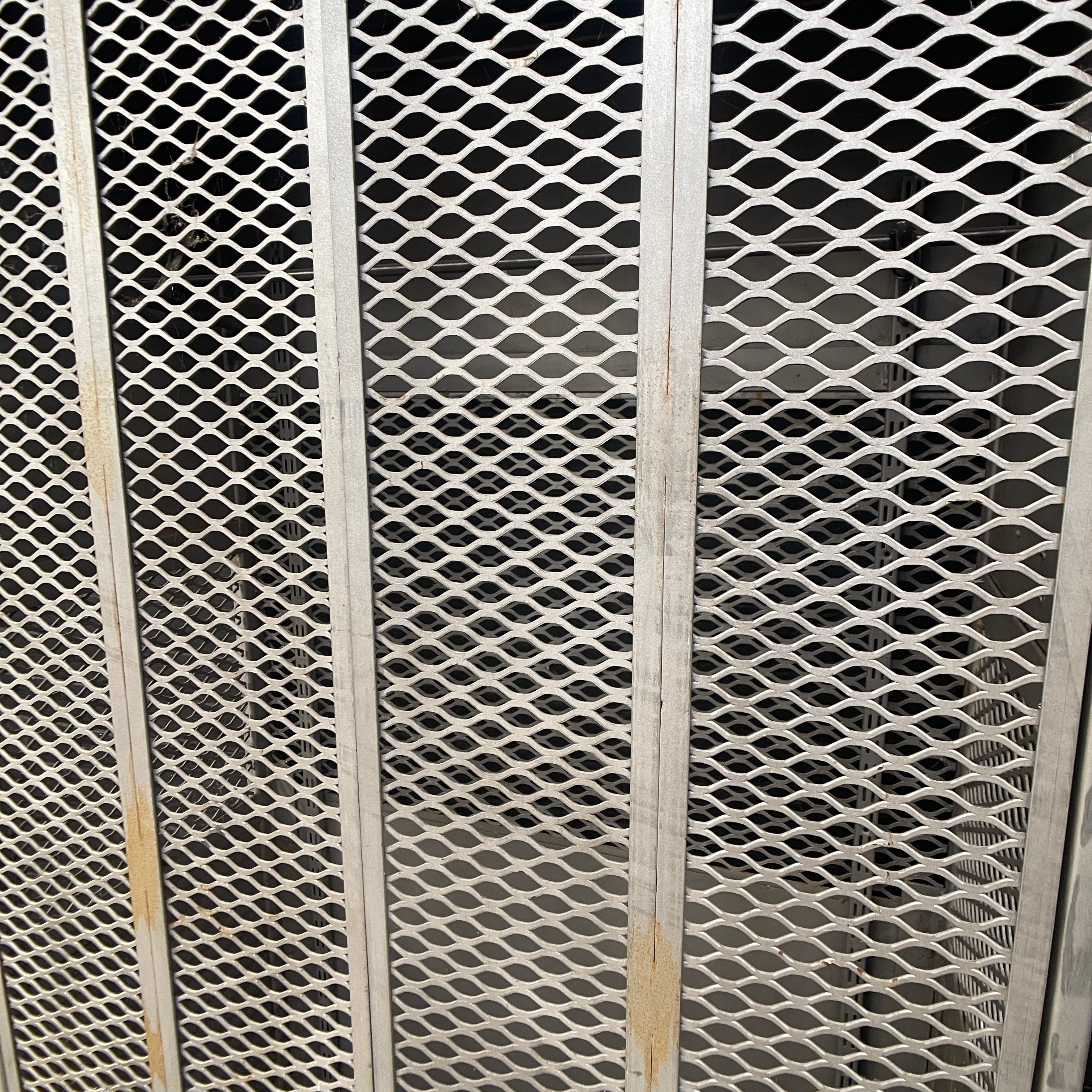 Industrial powerhouse props prop rental hire vintage movie film set dec military locker cabinet mesh steel metal