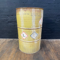 Industrial powerhouse props prop rental hire vintage movie film set dec oil fuel bin drum yellow