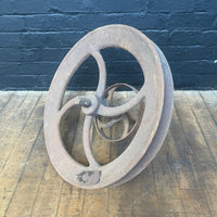 Industrial powerhouse props prop rental hire vintage movie film set dec rusty large machine wheel
