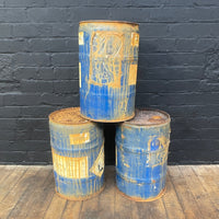 Industrial powerhouse props prop rental hire vintage movie film set dec small blue drums cans