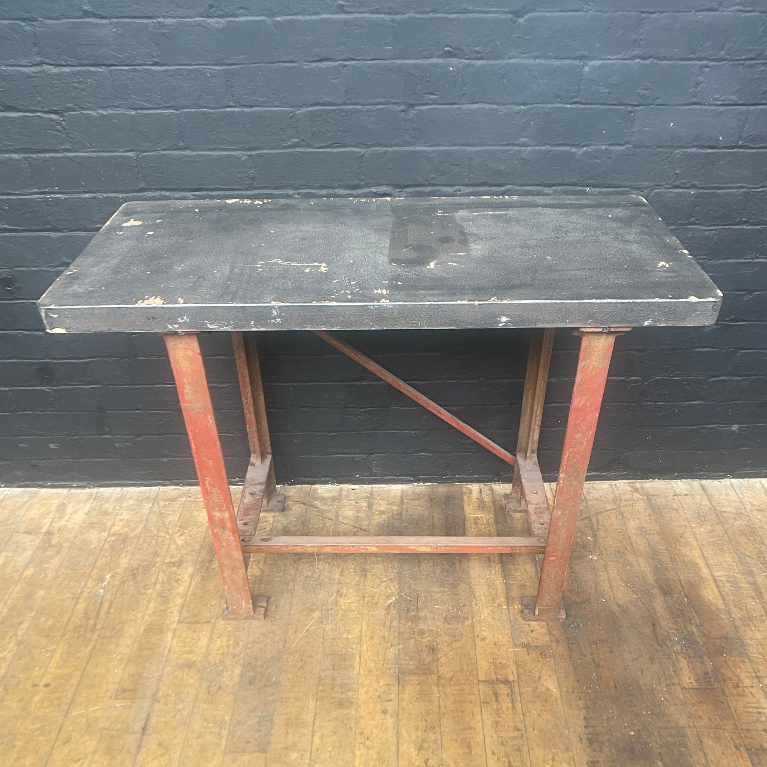 Industrial powerhouse props prop rental hire vintage movie film set dec steel workbench table engineers workstation desk heavy duty 4