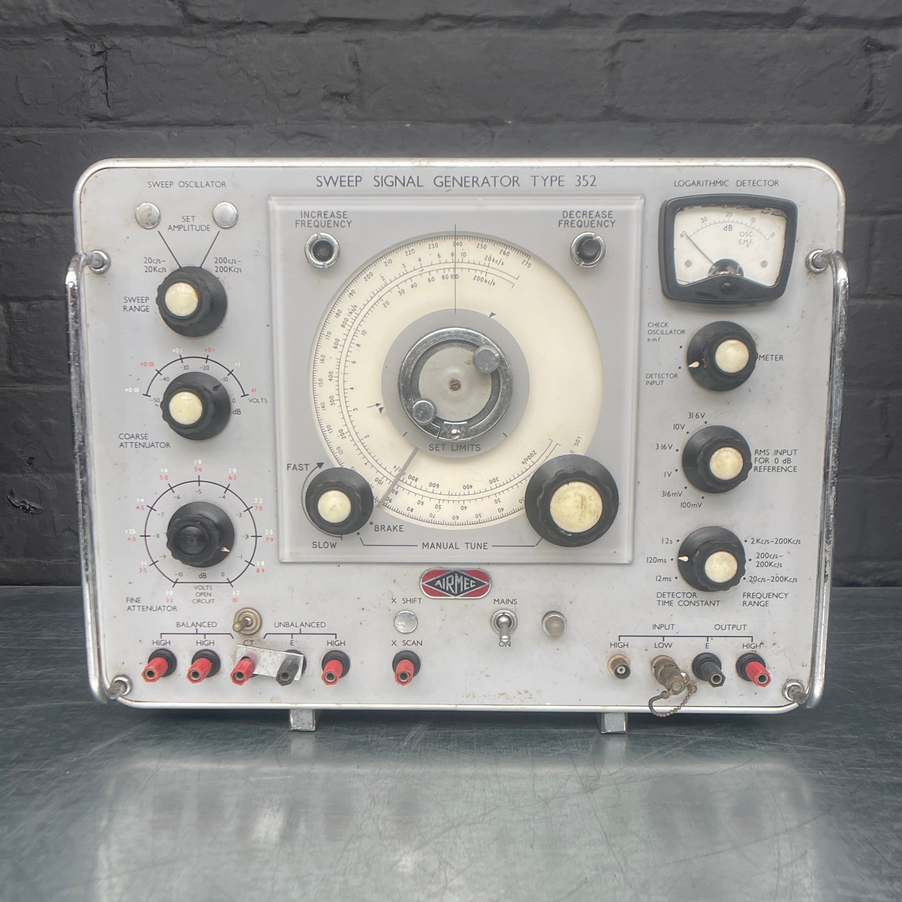 Industrial powerhouse props prop rental hire vintage movie film set dec sweep signal generator electrical scientific
