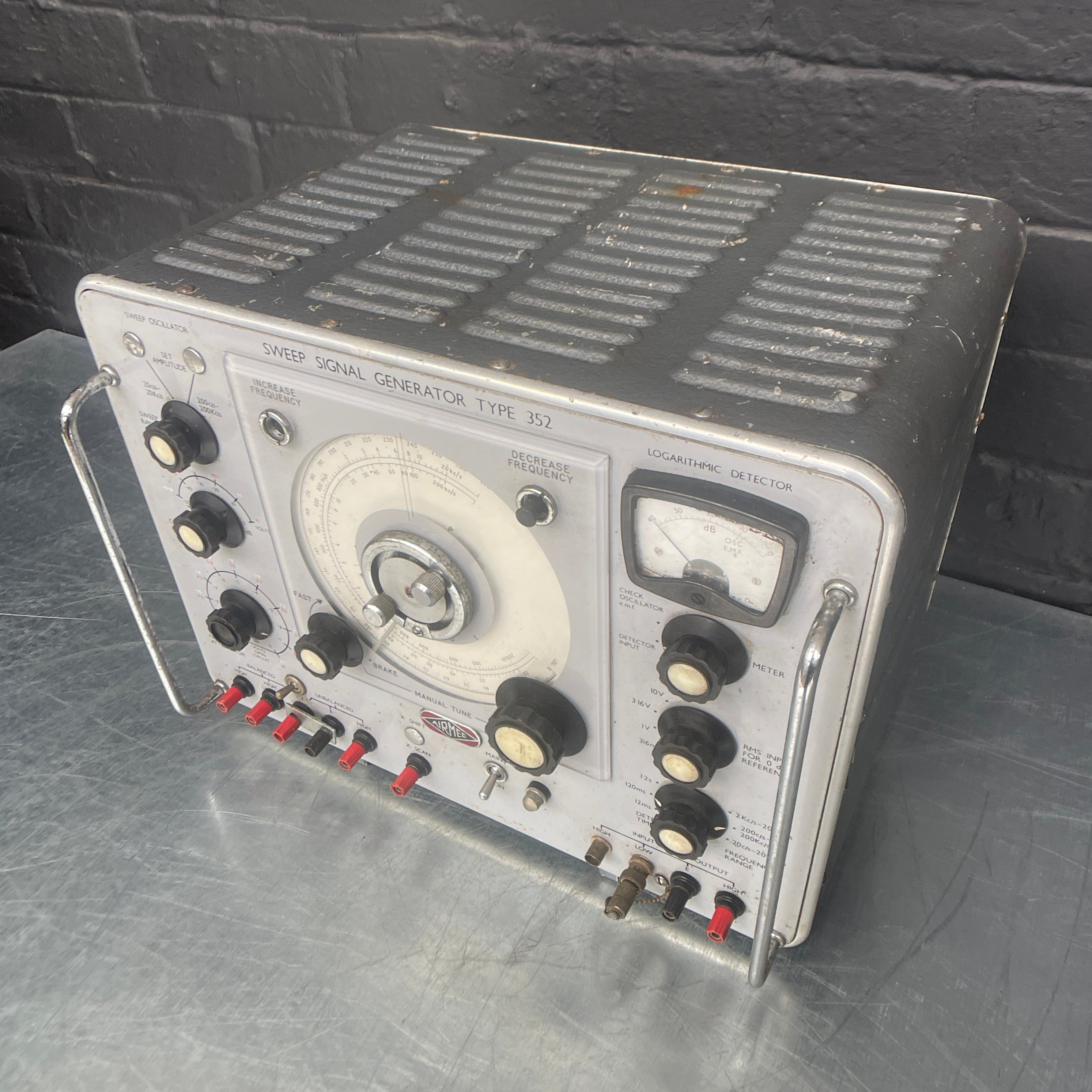 Industrial powerhouse props prop rental hire vintage movie film set dec sweep signal generator electrical scientific 1