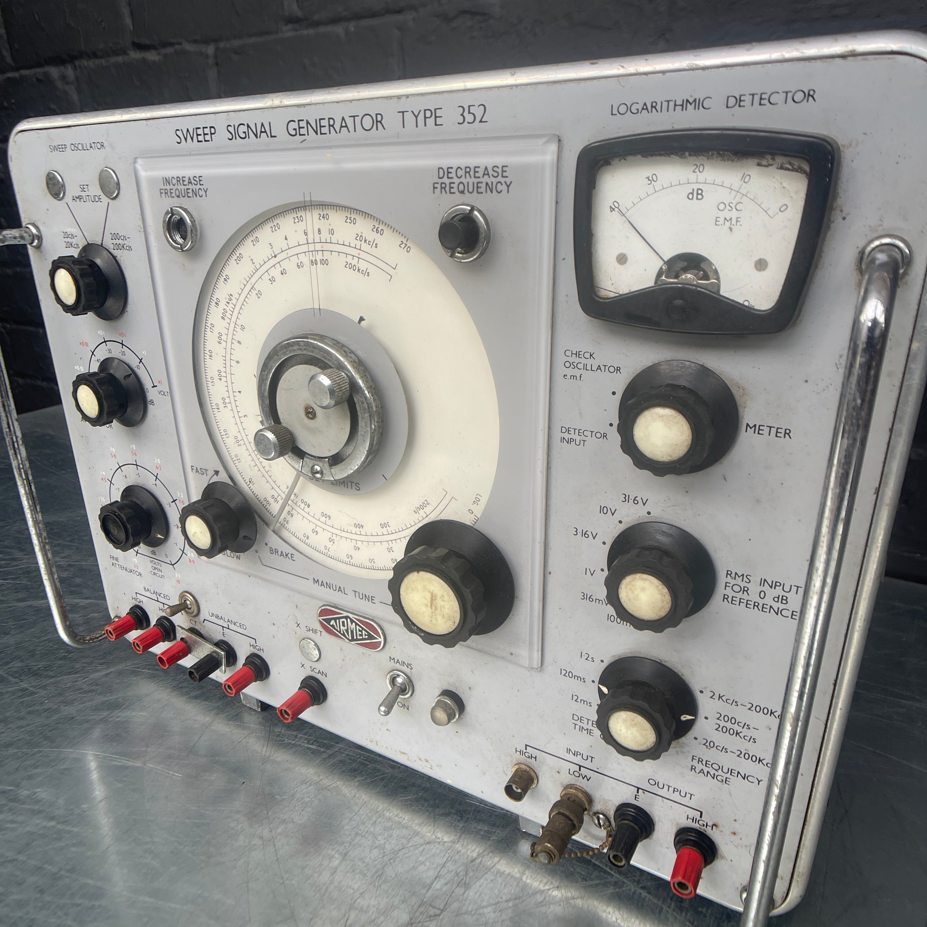 Industrial powerhouse props prop rental hire vintage movie film set dec sweep signal generator electrical scientific 2
