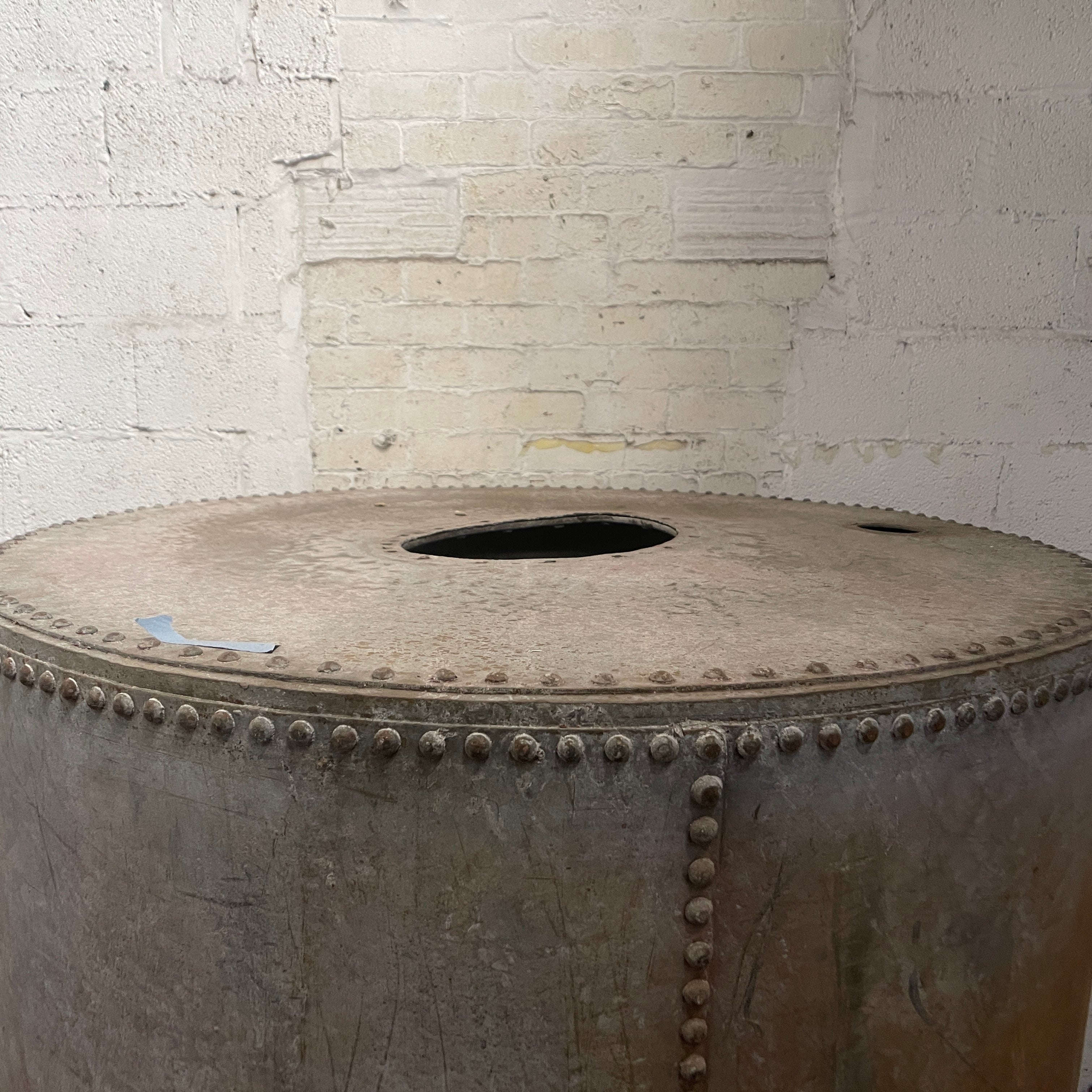 Industrial powerhouse props prop rental hire vintage movie film set dec tank galvanised storage large round water 3