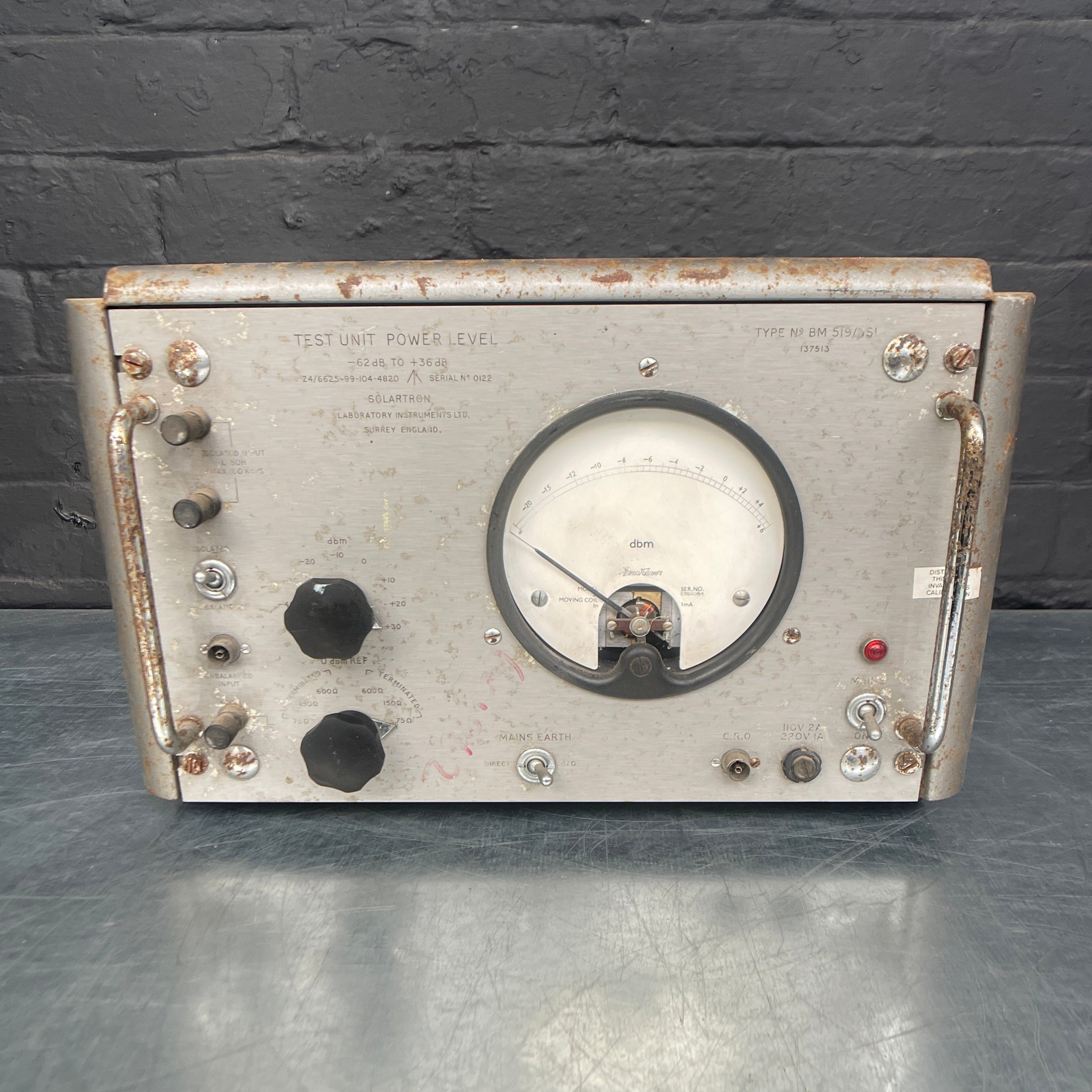 Industrial powerhouse props prop rental hire vintage movie film set dec test unit power level electrical scientific