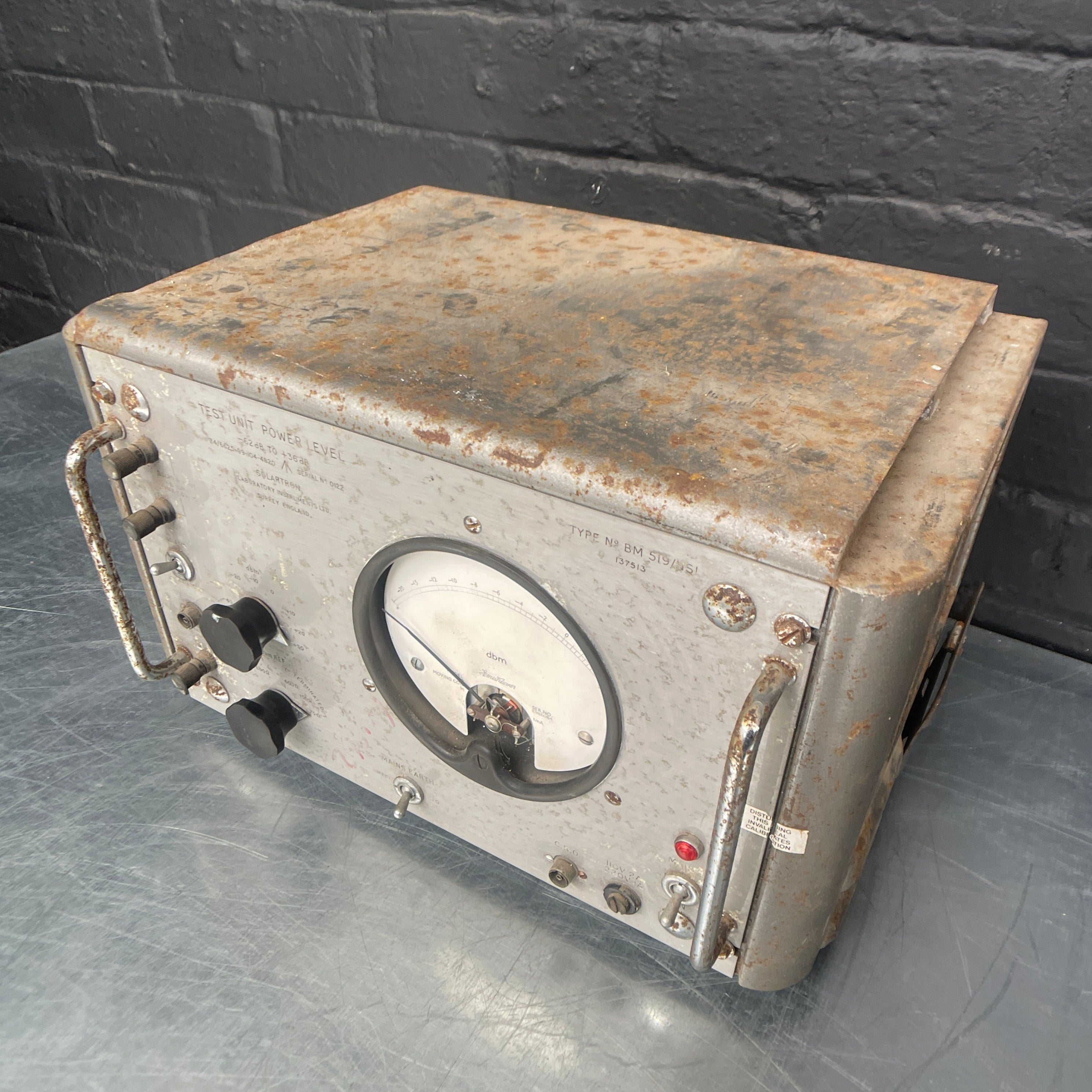 Industrial powerhouse props prop rental hire vintage movie film set dec test unit power level electrical scientific 1