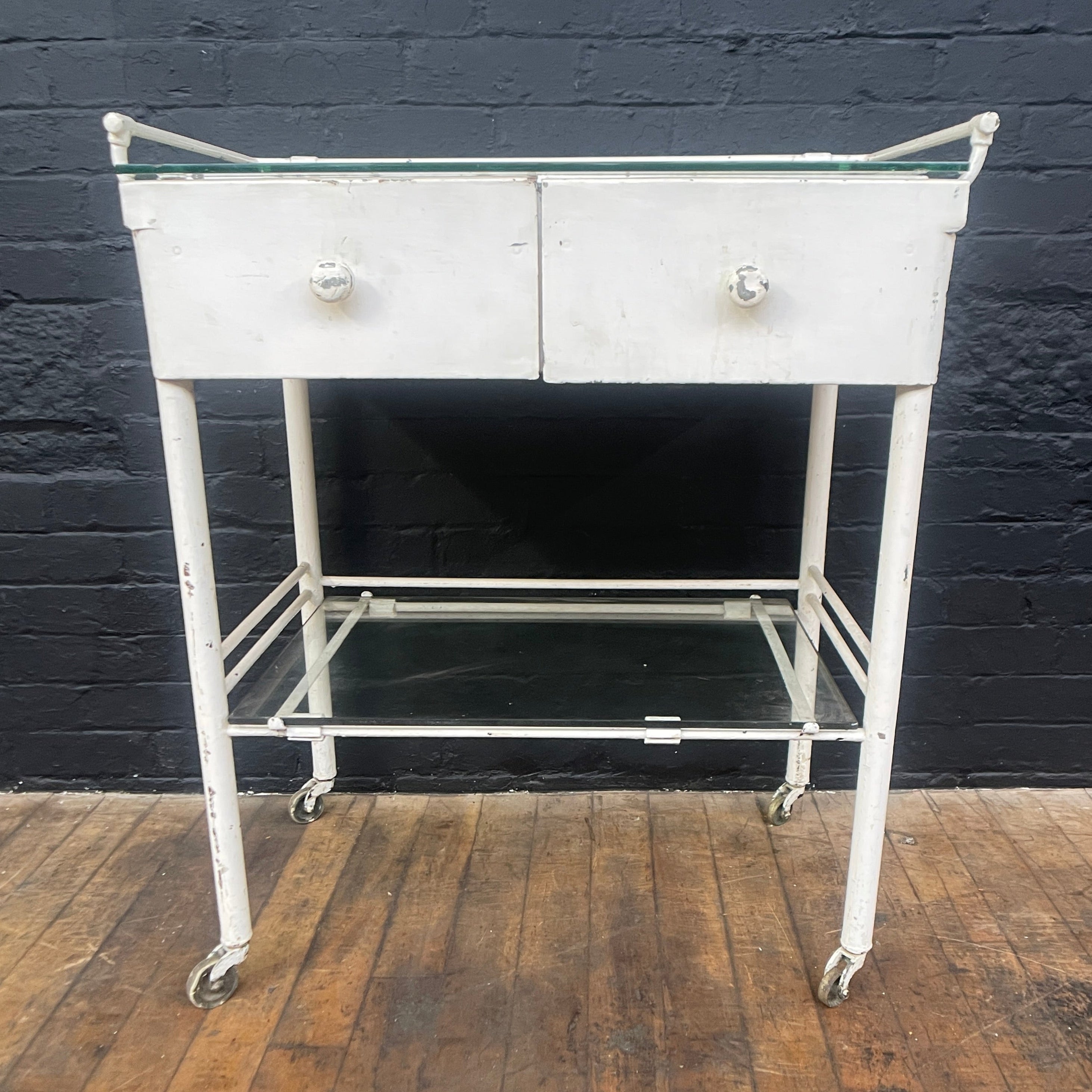 Industrial powerhouse props prop rental hire vintage movie film set dec white medical trolley cabinet