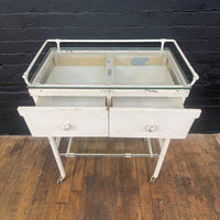 Industrial powerhouse props prop rental hire vintage movie film set dec white medical trolley cabinet drawers 1