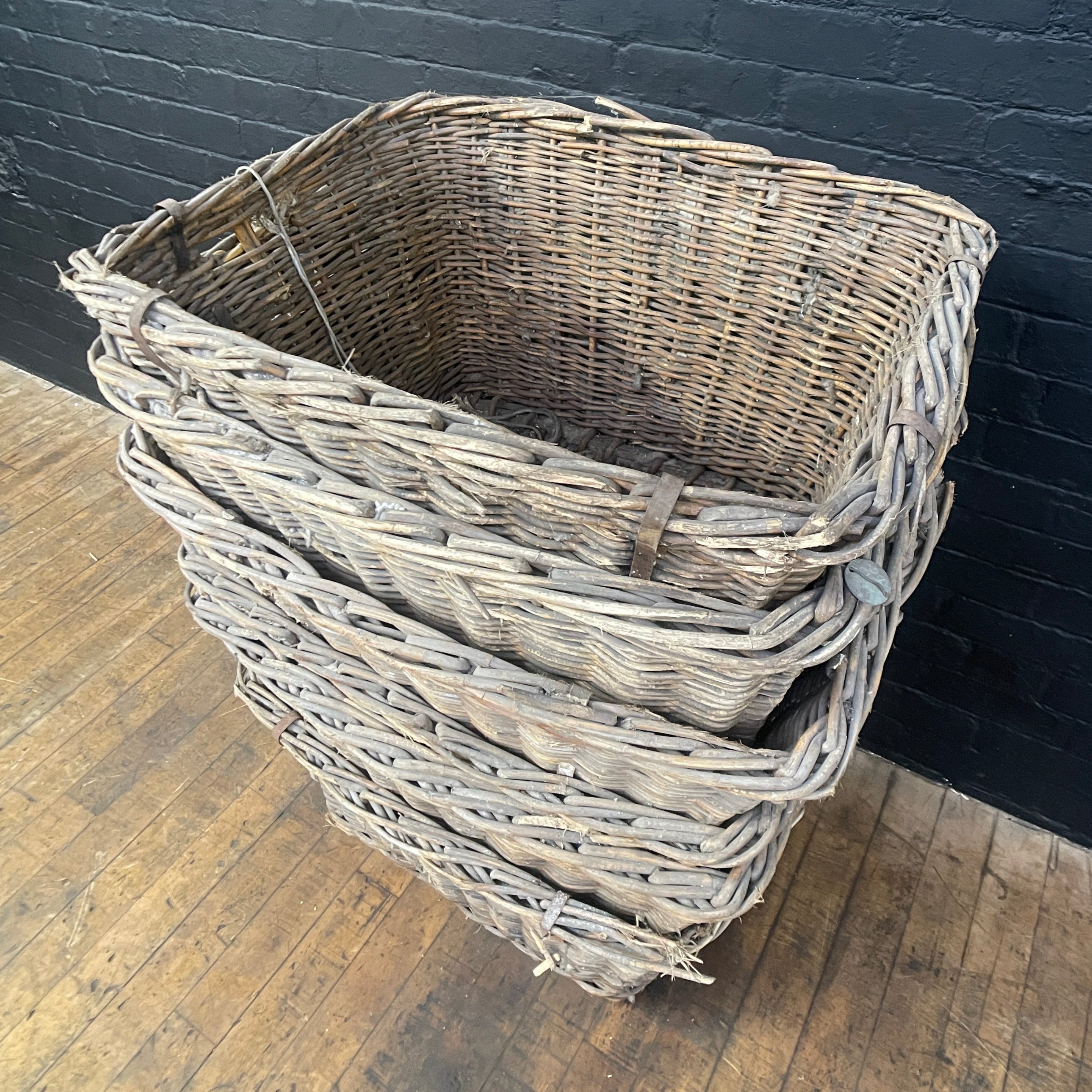 Industrial powerhouse props prop rental hire vintage movie film set dec wicker mill baskets brown