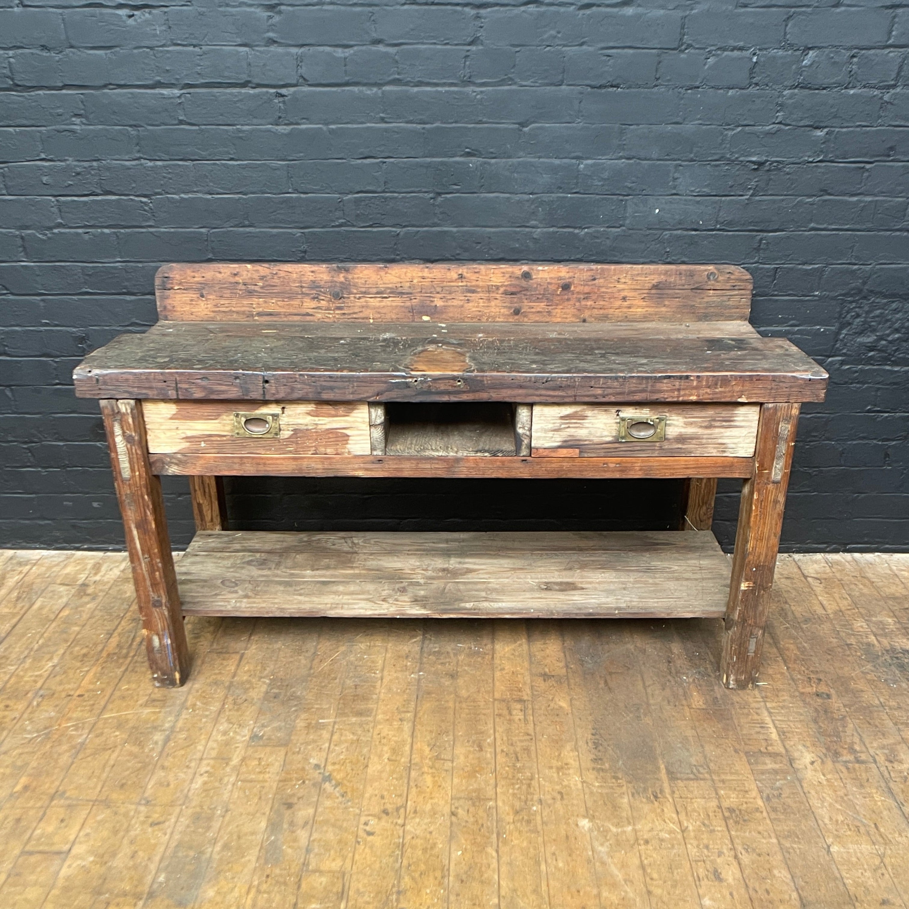 Industrial powerhouse props prop rental hire vintage movie film set dec workbench engineers table wooden