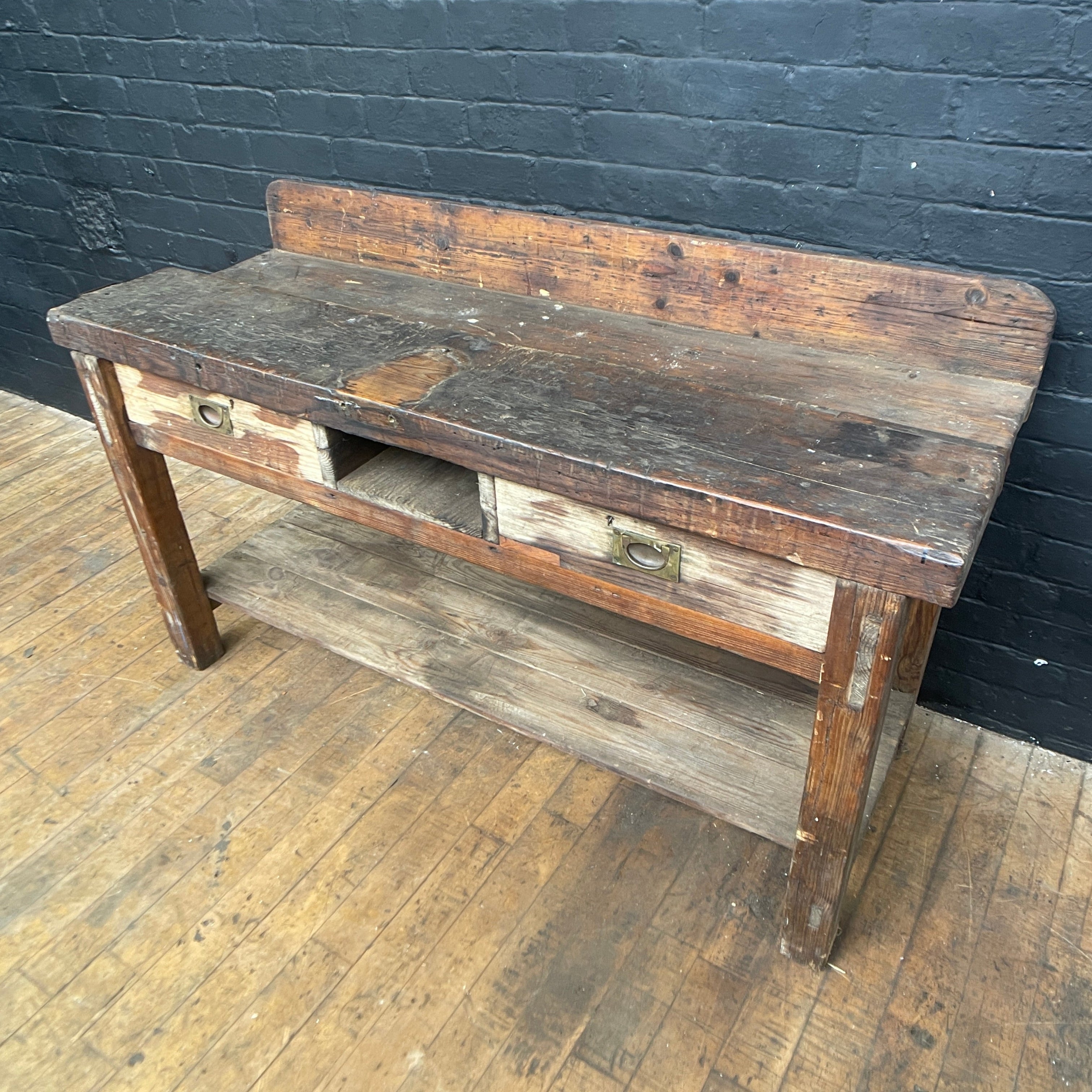 Industrial powerhouse props prop rental hire vintage movie film set dec workbench engineers table wooden 2