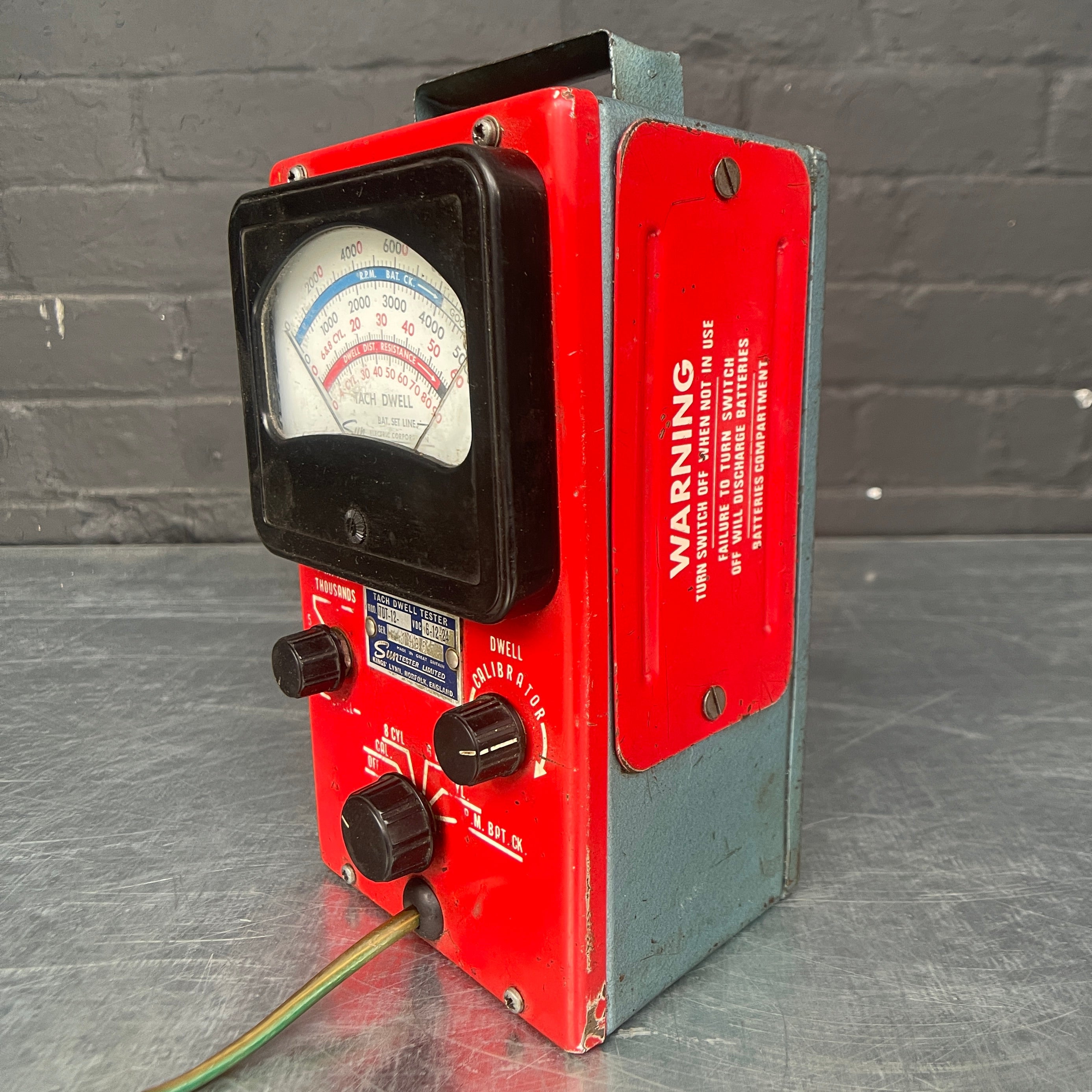 Industrial powerhouse props prop rental hire vintage tv movie film set dec MOD tach tester red