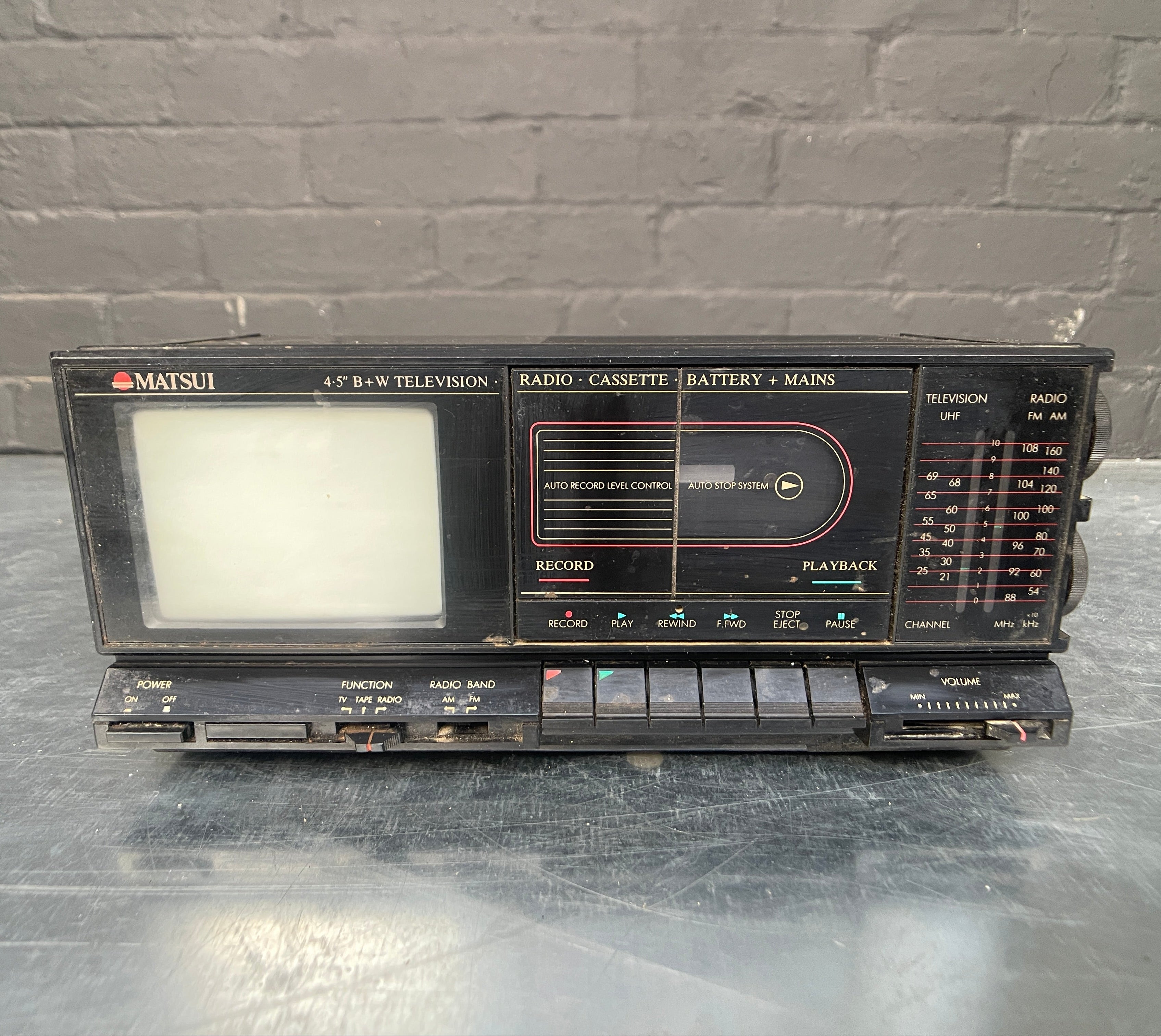 Industrial powerhouse props prop rental hire vintage tv movie film set dec Matsui radio cassette television 