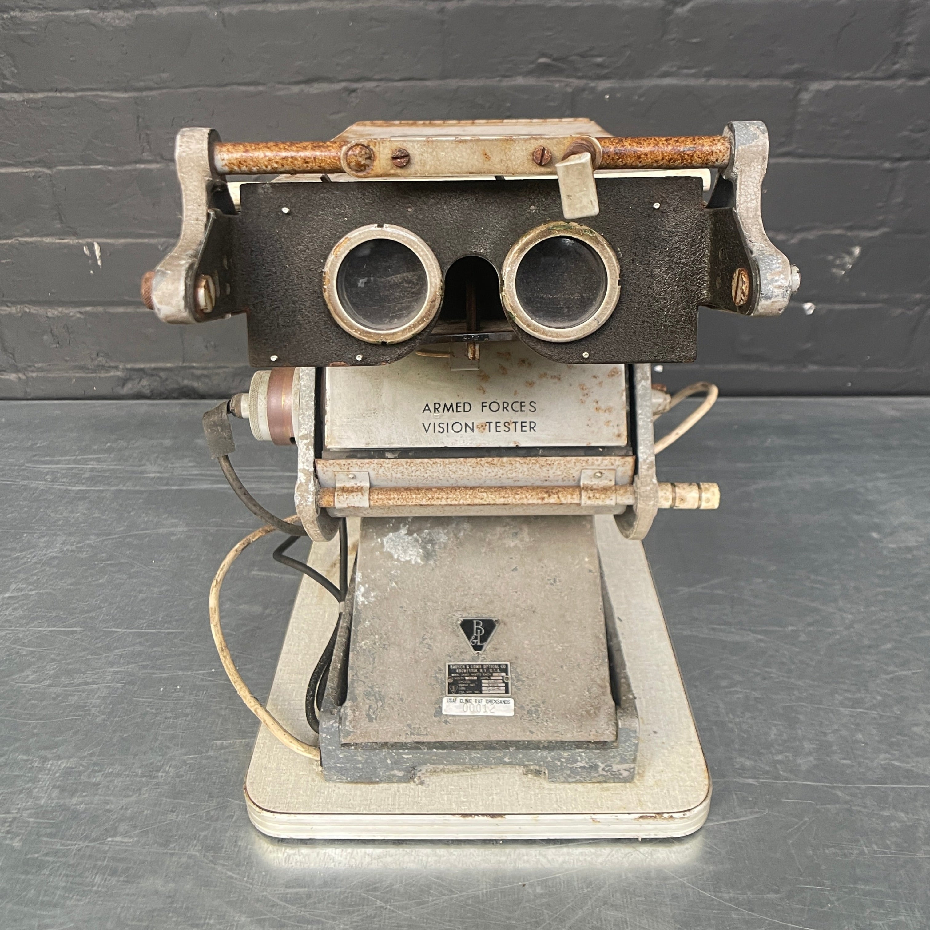 Industrial powerhouse props prop rental hire vintage tv movie film set dec US airforce vision tester