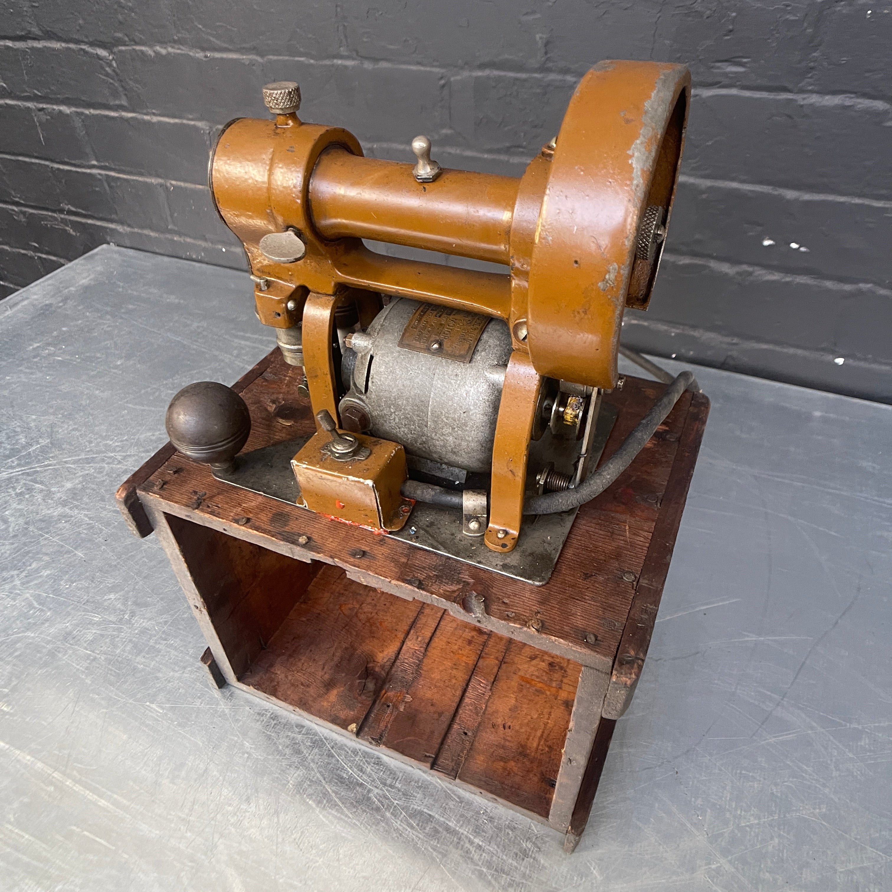Industrial powerhouse props prop rental hire vintage tv movie film set dec jigsaw cutter tool tools boxed wood