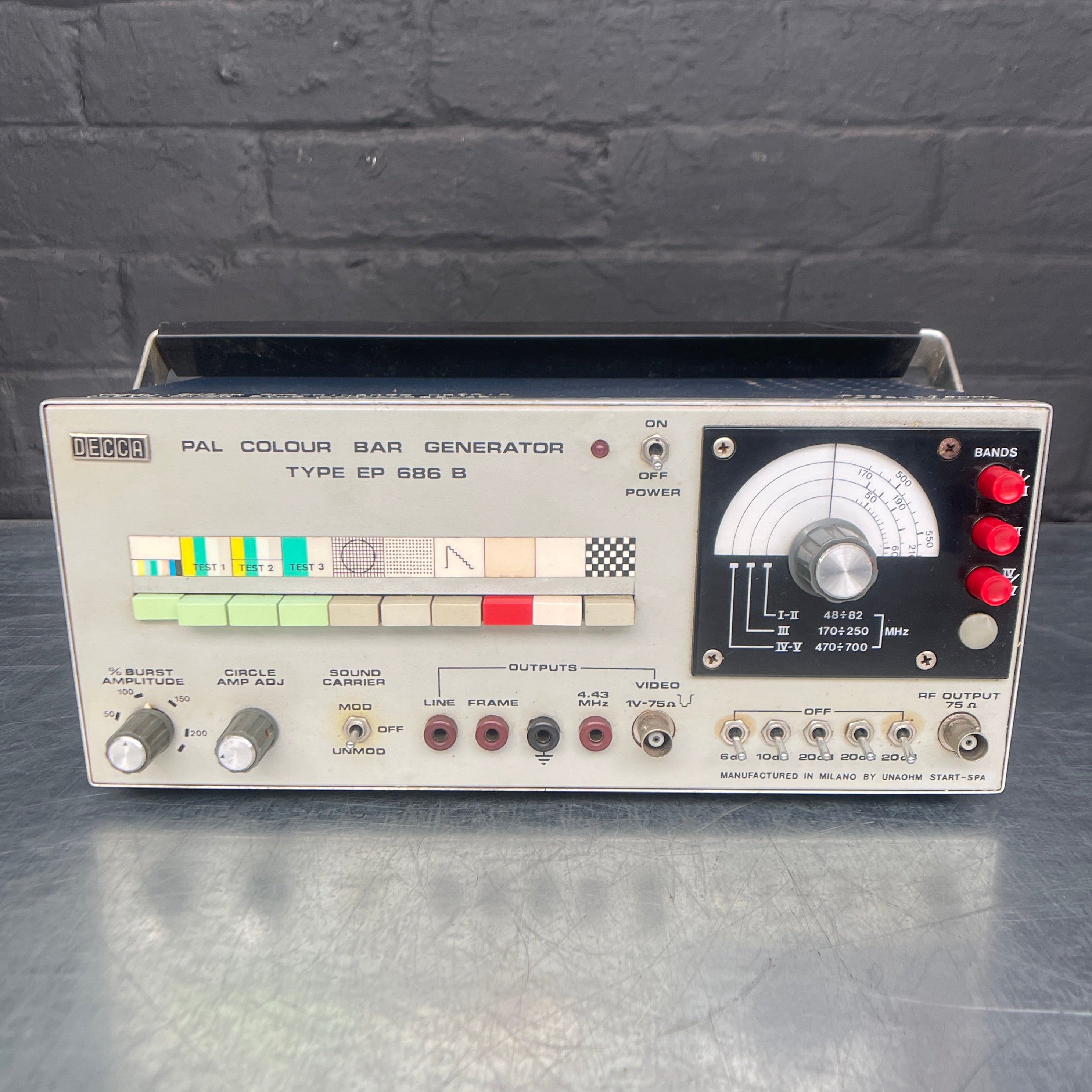 Industrial powerhouse tv props prop rental hire vintage movie film set dec colour bar generator electrical 