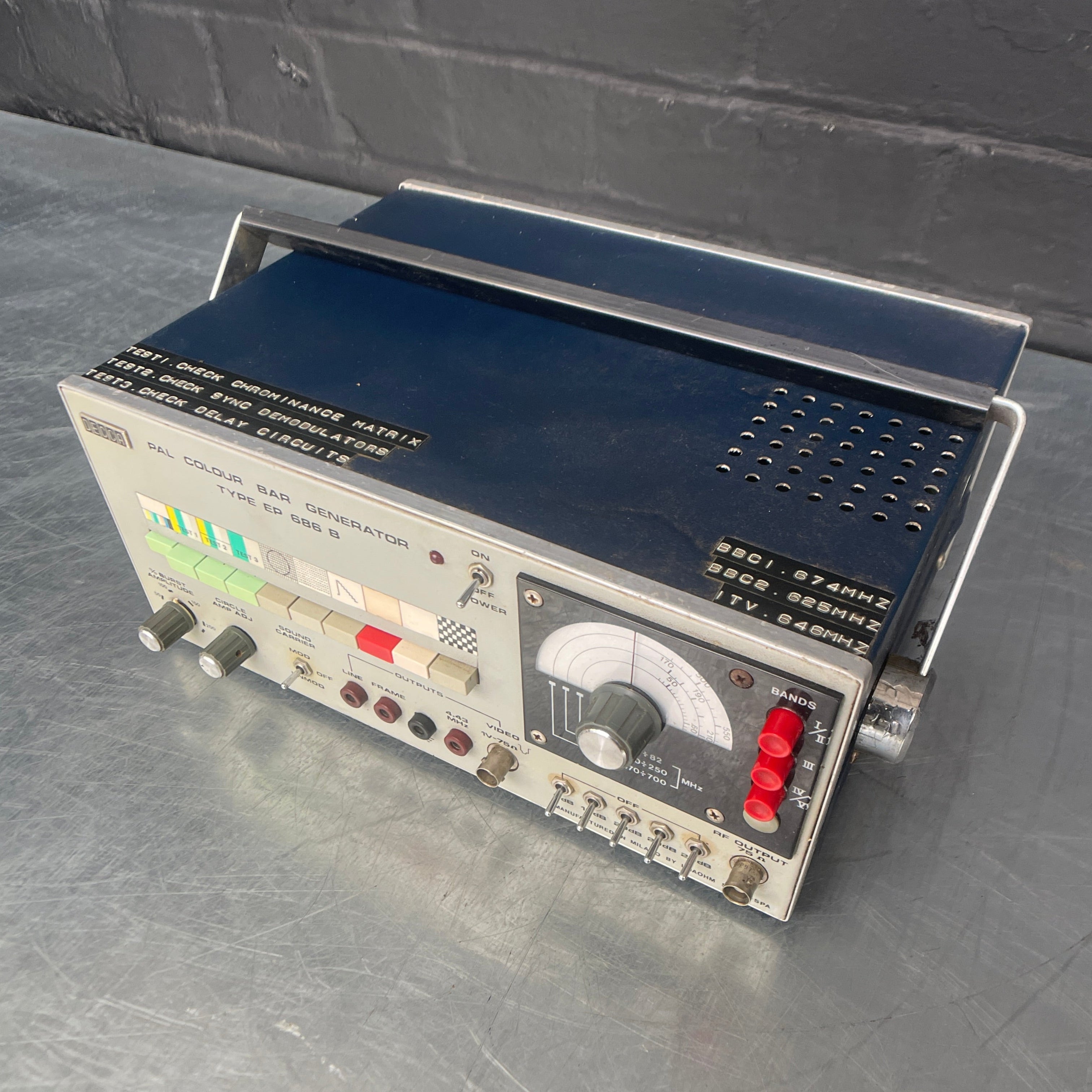 Industrial powerhouse tv props prop rental hire vintage movie film set dec colour bar generator electrical 1
