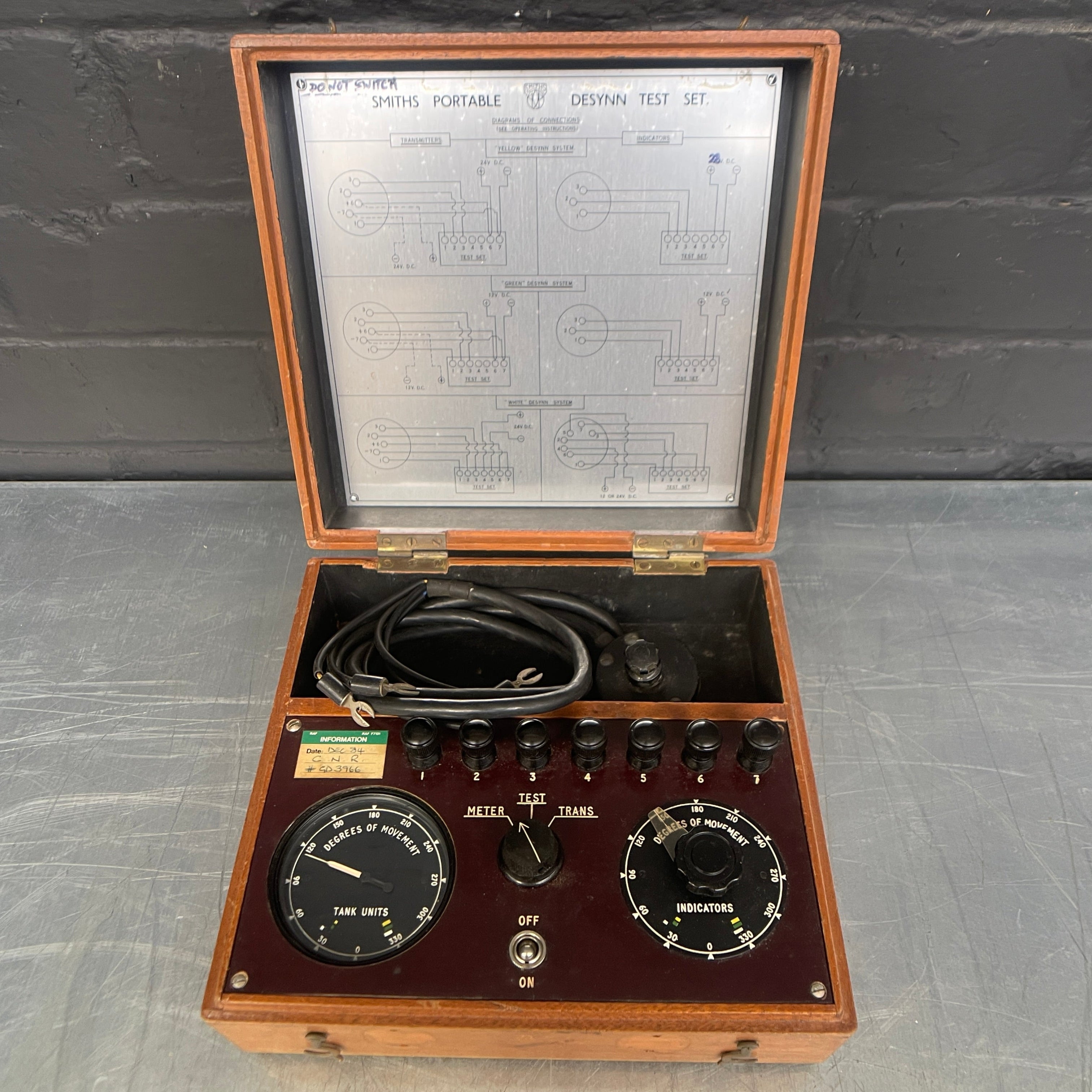 Portable Desynn test set electrical scientific Industrial powerhouse props prop rental hire vintage movie film set dec