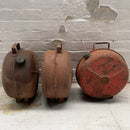 Powerhouse props vintage industrial prop fuel can oil drum metal round canister fuel rental hire movie