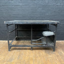 Workbench with fold out stool engineers Industrial powerhouse props prop rental hire vintage movie film set dec