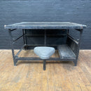 Workbench with fold out stool engineers Industrial powerhouse props prop rental hire vintage movie film set dec 2