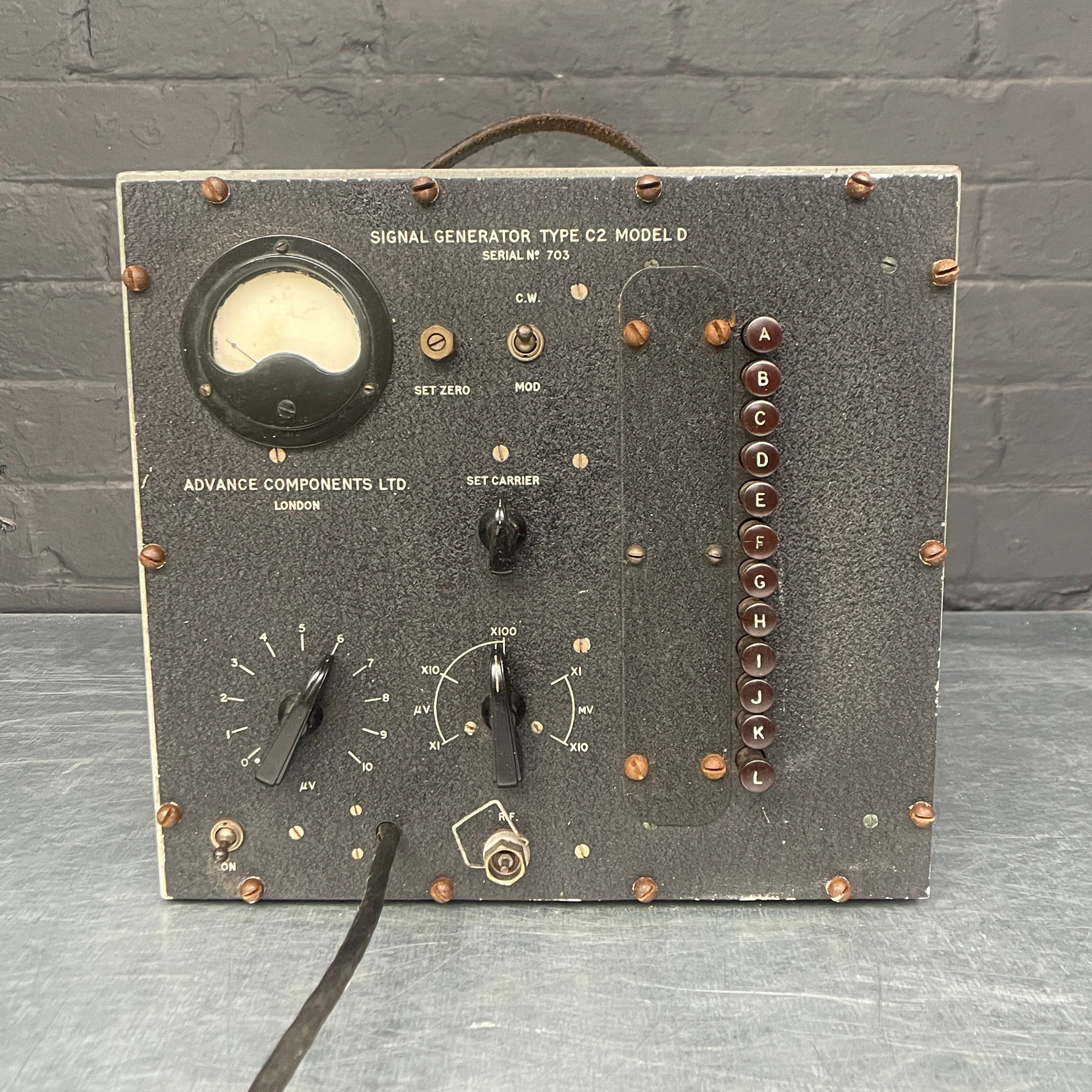 electrical signal generator scientific Industrial powerhouse props prop rental hire vintage movie film set dec black