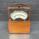 electrical volt meter equipment scientific wooden box Industrial powerhouse props prop rental hire vintage movie film set dec