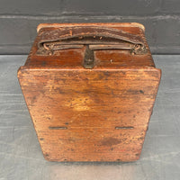 electrical volt meter equipment scientific wooden box Industrial powerhouse props prop rental hire vintage movie film set dec 1