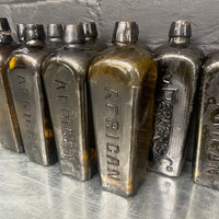 green brown old vintage apothecary bottles chemist 2