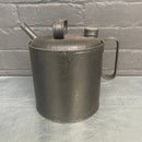 grey jug tin oil can steel metal Industrial powerhouse props prop rental hire vintage movie film set dec