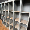 industrial pigeonholes cabinet shelves shelving storage Industrial powerhouse props prop rental hire vintage movie film set dec 2